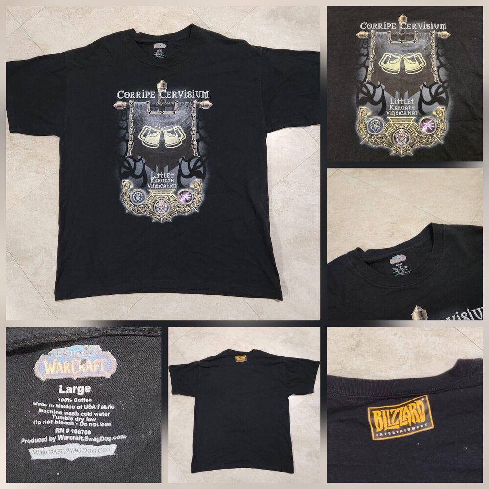 WOW World Of Warcraft Mens L Large Corripe Cervisium Little Kargath T Shirt